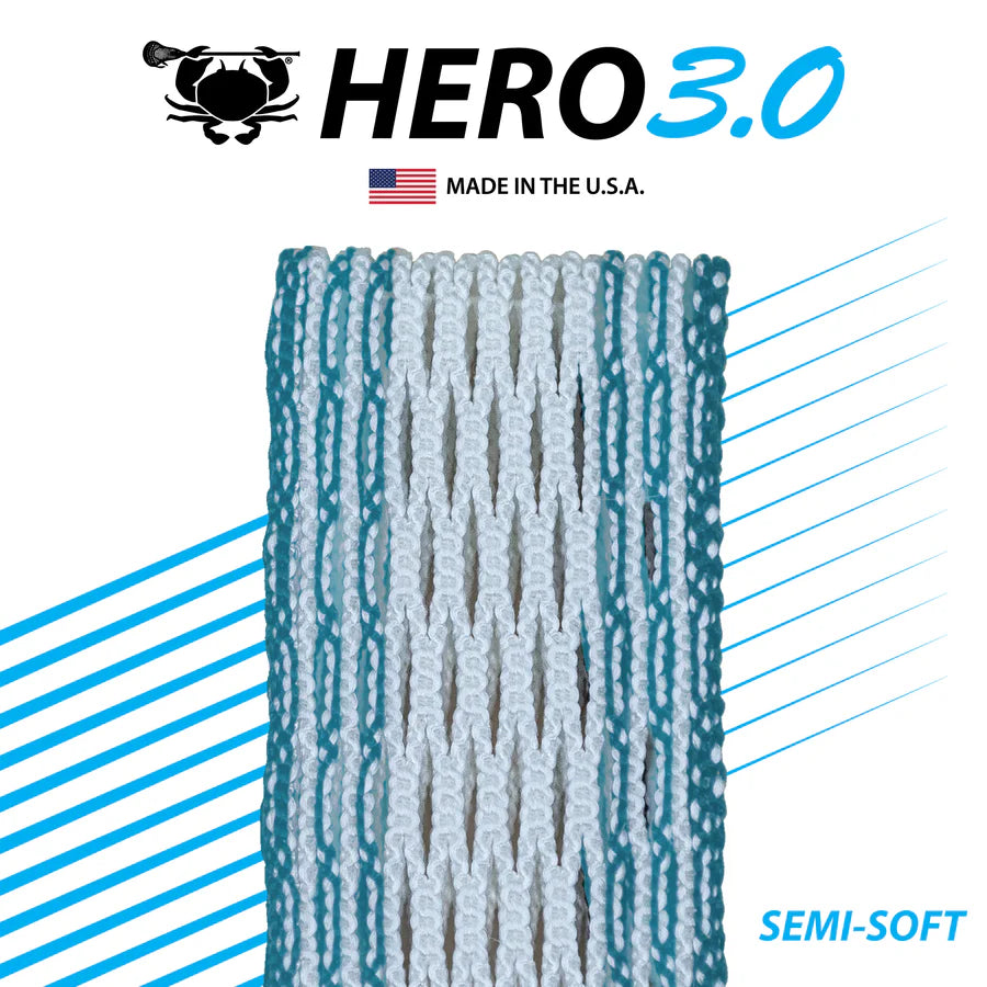 Hero 3.0 Semi-Soft Lacrosse Mesh Carolina