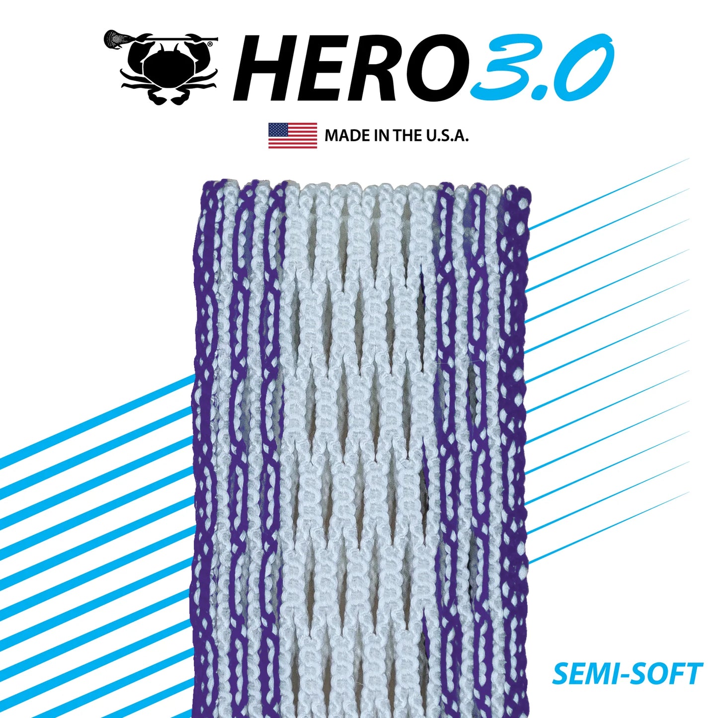 Hero 3.0 Semi-Soft Lacrosse Mesh Purple Storm Sticker