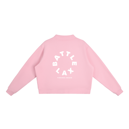 BattleLax Virginia Beach Essential Fleece Mock-Neck Crew Sweatshirt - Pink