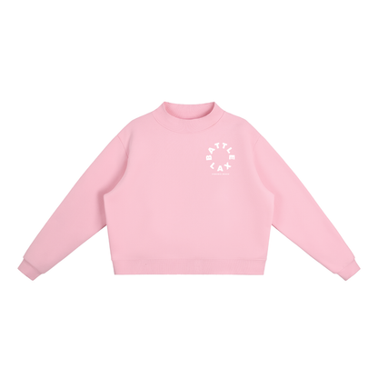 BattleLax Virginia Beach Essential Fleece Mock-Neck Crew Sweatshirt - Pink