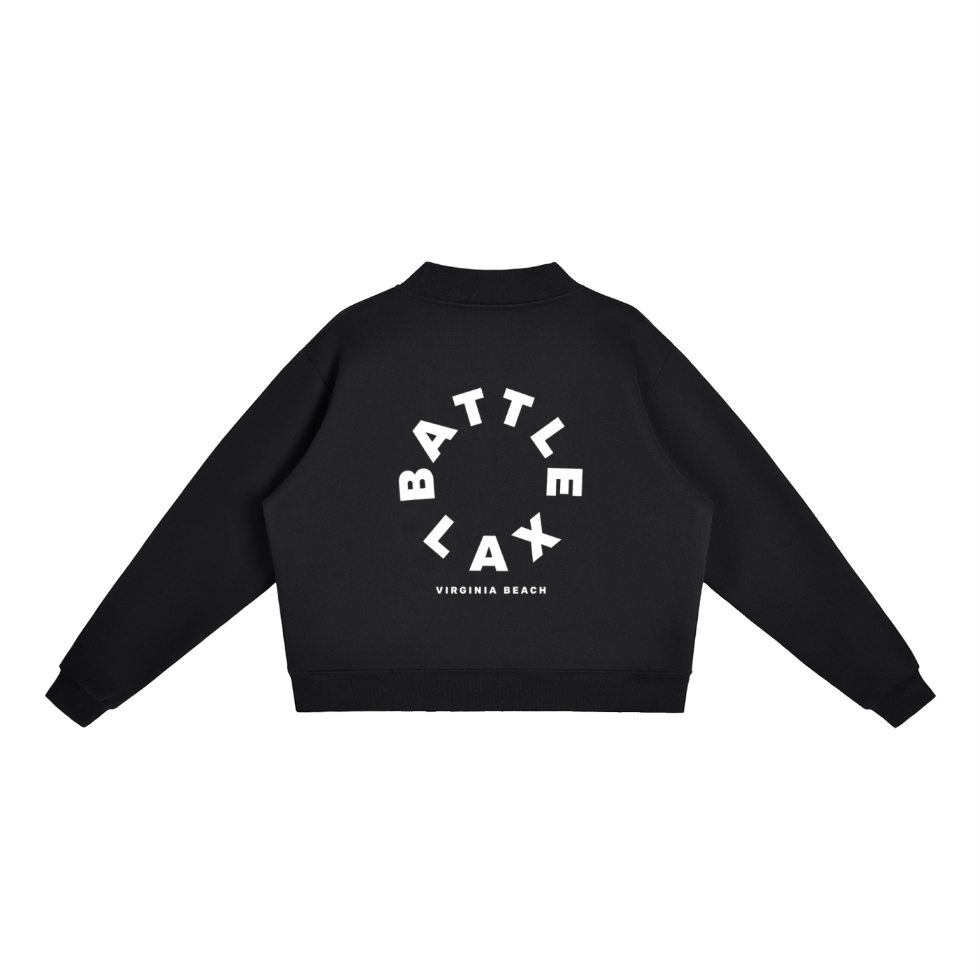 BattleLax Virginia Beach Essential Fleece Mock-Neck Crew Sweatshirt - Black