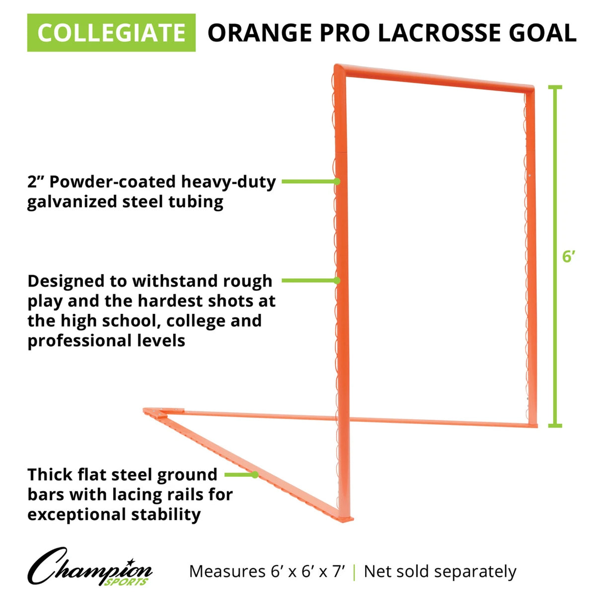 Champion Sports Pro Collegiate Lacrosse Goal - Orange